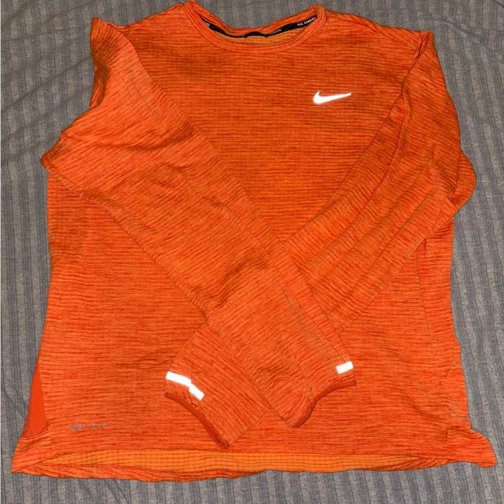 Nike Dri-FIT Running Long Sleeve Shirt - Orange/Red (Men’s XL)